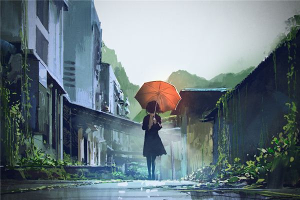 I dreamed of walking in the rain with an umbrella.